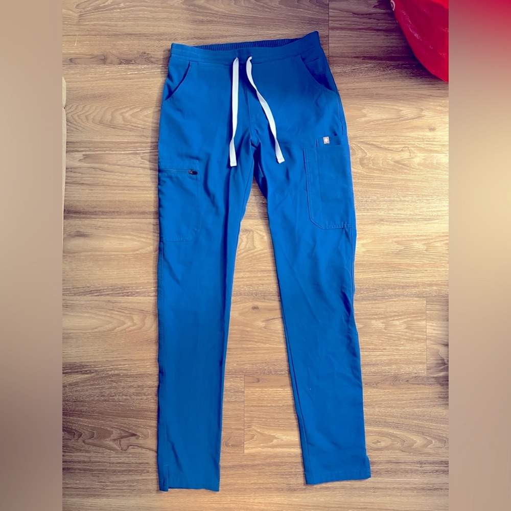 Figs royal blue scrub pant xxs tall